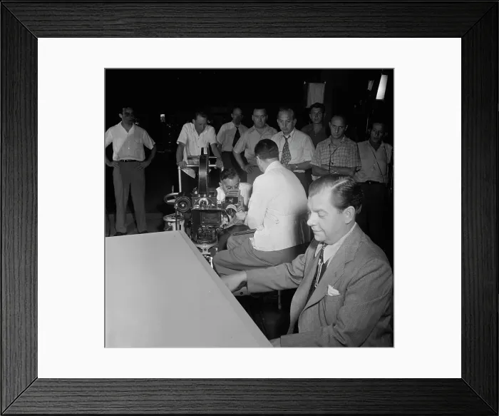Framed Print : Portrait of Claude Thornhill, Columbia Pictures studio, the making of Beautiful Doll, N.Y. 1947. Creator: William Paul Gottlieb Framed Print : Portrait of Claude Thornhill, Columbia Pictures studio, the making of Beautiful Doll, N.Y. 1947. Creator: William Paul Gottlieb