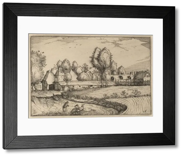Framed Print : Road along a Field, published 1612. Creator: Claes Jansz Visscher Framed Print : Road along a Field, published 1612. Creator: Claes Jansz Visscher