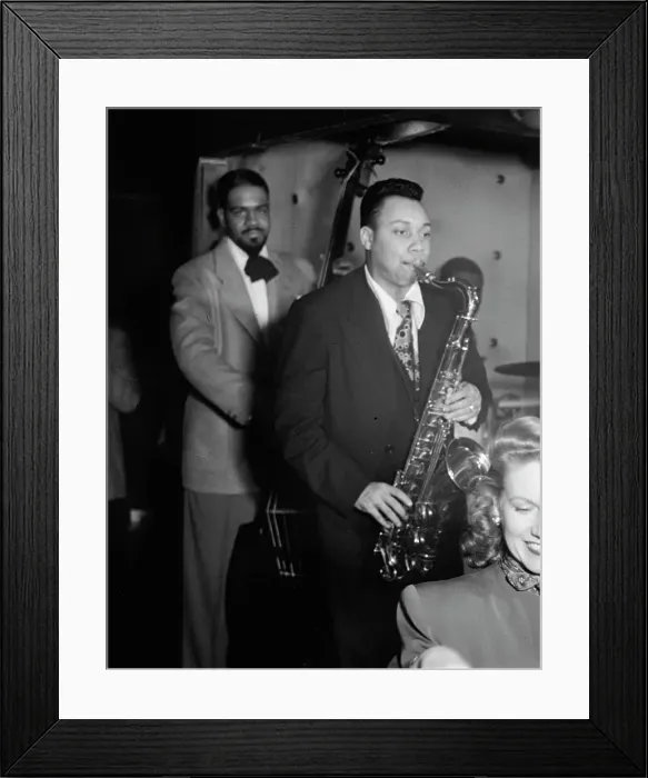 Framed Print : Portrait of Lucky Thompson, Hilda A. Taylor, and Al McKibbon, Three Deuces, N.Y. ca. July 1948. Creator: William Paul Gottlieb Framed Print : Portrait of Lucky Thompson, Hilda A. Taylor, and Al McKibbon, Three Deuces, N.Y. ca. July 1948. Creator: William Paul Gottlieb