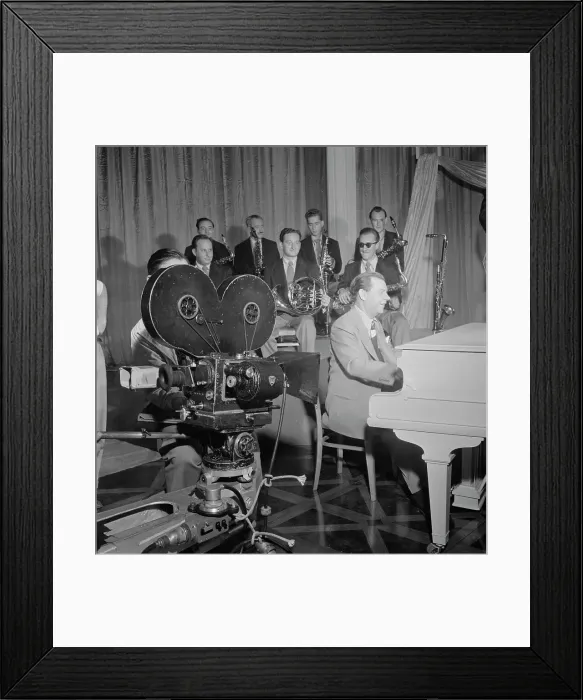 Framed Print : Portrait of Claude Thornhill, Sandy Siegelstien, Willie Wechsler, Micky...Beautiful Doll, N.Y. 1947 Creator: William Paul Gottlieb Framed Print : Portrait of Claude Thornhill, Sandy Siegelstien, Willie Wechsler, Micky...Beautiful Doll, N.Y. 1947 Creator: William Paul Gottlieb