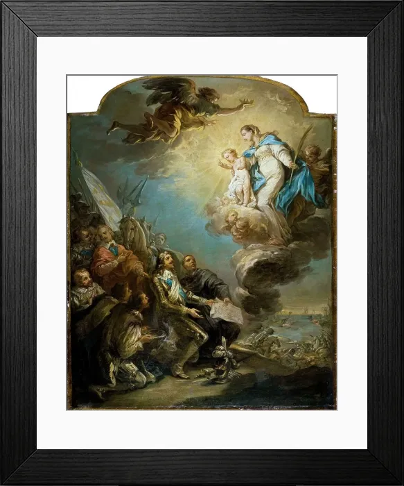 Framed Print : Le Voeu de Louis XIII au siège de la Rochelle en 1628, esquisse du tableau du Maître... c1737-1747. Creator: Carle van Loo Framed Print : Le Voeu de Louis XIII au siège de la Rochelle en 1628, esquisse du tableau du Maître... c1737-1747. Creator: Carle van Loo