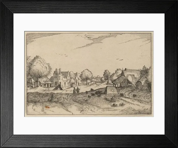 Framed Print : Village Road, published 1612. Creator: Claes Jansz Visscher Framed Print : Village Road, published 1612. Creator: Claes Jansz Visscher