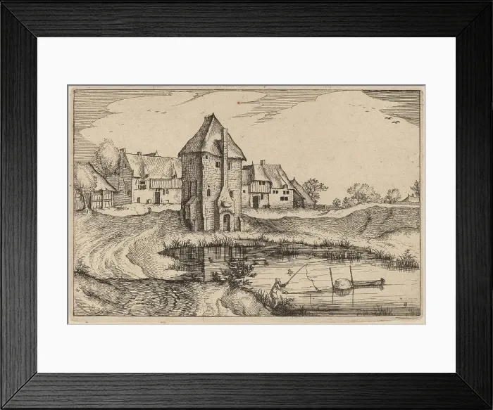 Framed Print : The Pond, published 1612. Creator: Claes Jansz Visscher Framed Print : The Pond, published 1612. Creator: Claes Jansz Visscher
