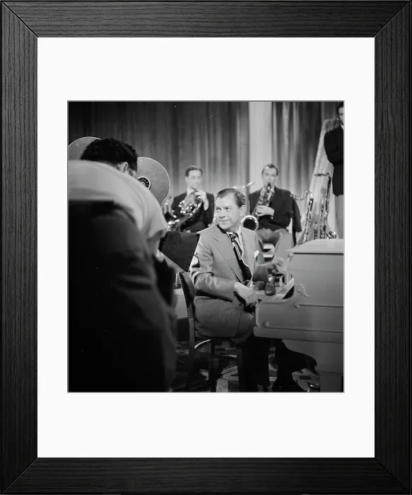 Framed Print : Portrait of Claude Thornhill, Willie Wechsler, Micky Folus, and Joe...Beautiful Doll, N.Y. 1947. Creator: William Paul Gottlieb Framed Print : Portrait of Claude Thornhill, Willie Wechsler, Micky Folus, and Joe...Beautiful Doll, N.Y. 1947. Creator: William Paul Gottlieb