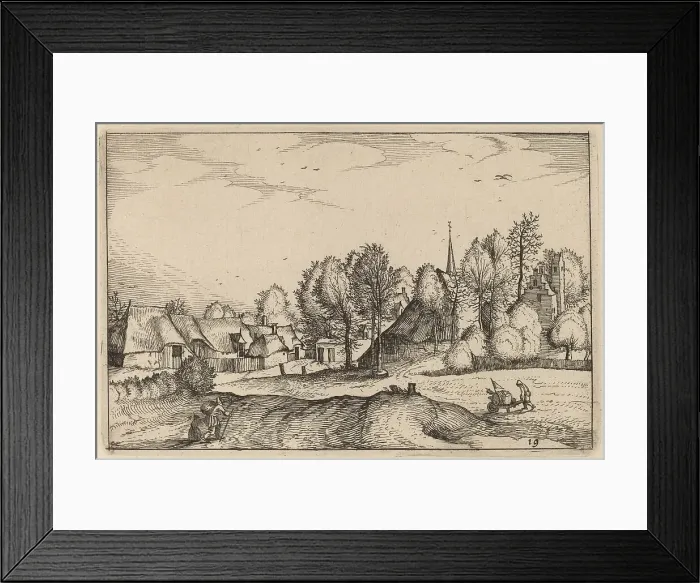 Framed Print : Road into a Village. Creator: Claes Jansz Visscher Framed Print : Road into a Village. Creator: Claes Jansz Visscher