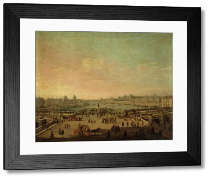Framed Print : The Pont-Neuf, seen from entrance to Place Dauphine, around 1760, current 1st and 6th... c1755-1765 Creator: Unknown Framed Print : The Pont-Neuf, seen from entrance to Place Dauphine, around 1760, current 1st and 6th... c1755-1765 Creator: Unknown