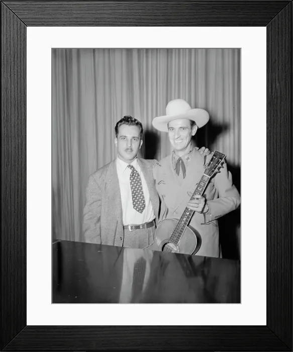 Framed Print : Portrait of Dave Miller and Ernest Tubb, Carnegie Hall, New York, N.Y. Sept. 18-19, 1947. Creator: William Paul Gottlieb Framed Print : Portrait of Dave Miller and Ernest Tubb, Carnegie Hall, New York, N.Y. Sept. 18-19, 1947. Creator: William Paul Gottlieb