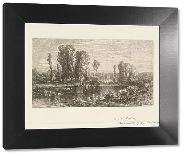 Landscape with Hay Wagon, c. 1875. Creator: Charles Volkmar