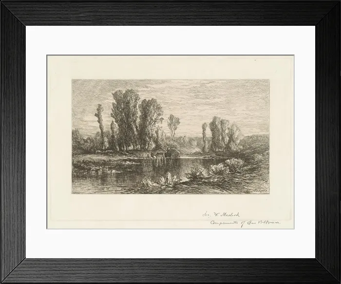 Framed Print : Landscape with Hay Wagon, c. 1875. Creator: Charles Volkmar Framed Print : Landscape with Hay Wagon, c. 1875. Creator: Charles Volkmar