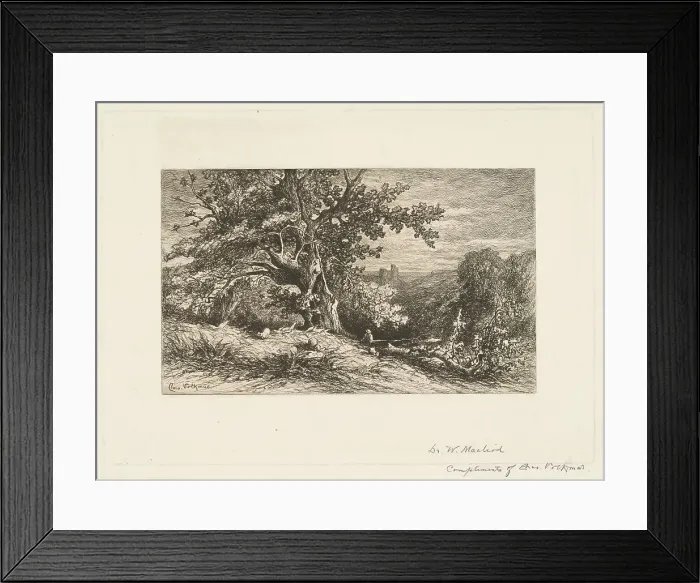 Framed Print : Landscape with Fallen Tree, 1875. Creator: Charles Volkmar Framed Print : Landscape with Fallen Tree, 1875. Creator: Charles Volkmar