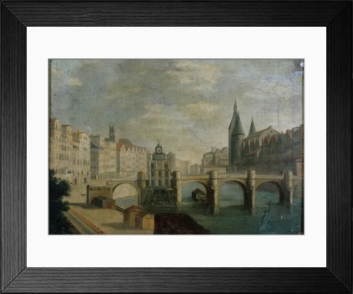 Framed Print : The wide arm of the Pont-Neuf and Samaritaine pump, around 1800, current 1st... c1795-1805. Creator: Unknown Framed Print : The wide arm of the Pont-Neuf and Samaritaine pump, around 1800, current 1st... c1795-1805. Creator: Unknown
