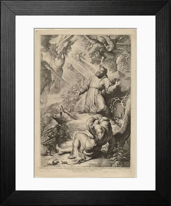 Framed Print : Saint Francis Receiving the Stigmata, 1620. Creator: Lucas Vorsterman Framed Print : Saint Francis Receiving the Stigmata, 1620. Creator: Lucas Vorsterman