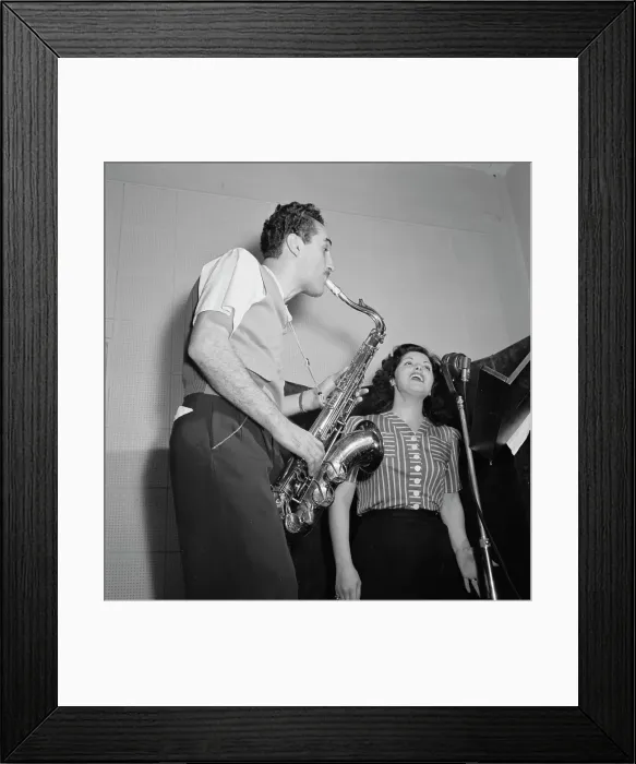 Framed Print : Portrait of Charlie Ventura and Lilyann Carol, National studio, New York, N.Y. ca. Oct. 1946. Creator: William Paul Gottlieb
