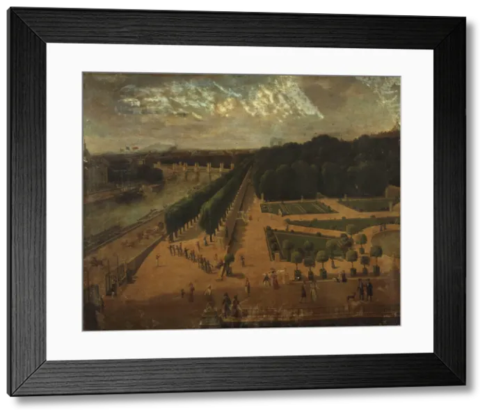 Framed Print : Tuileries Garden, seen from Pavillon de Flore, around 1830, current 1st arrondissement, c1825-1835. Creator: Unknown Framed Print : Tuileries Garden, seen from Pavillon de Flore, around 1830, current 1st arrondissement, c1825-1835. Creator: Unknown