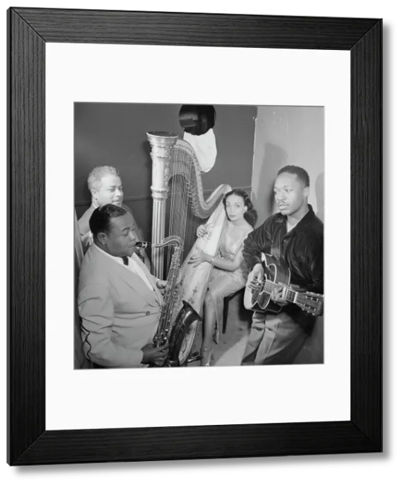 Framed Print : Portrait of Gene Sedric, Cliff Jackson, Olivette Miller, and Josh White, Café Society... N.Y. 1947 Creator: William Paul Gottlieb Framed Print : Portrait of Gene Sedric, Cliff Jackson, Olivette Miller, and Josh White, Café Society... N.Y. 1947 Creator: William Paul Gottlieb