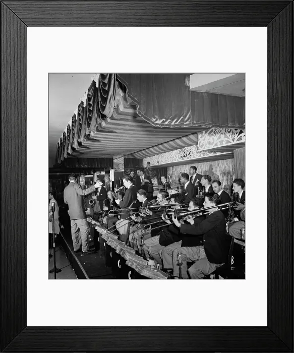 Framed Print : Portrait of Charlie Barnet, WOR broadcast, Aquarium, New York, N.Y. ca. Aug. 1946. Creator: William Paul Gottlieb Framed Print : Portrait of Charlie Barnet, WOR broadcast, Aquarium, New York, N.Y. ca. Aug. 1946. Creator: William Paul Gottlieb