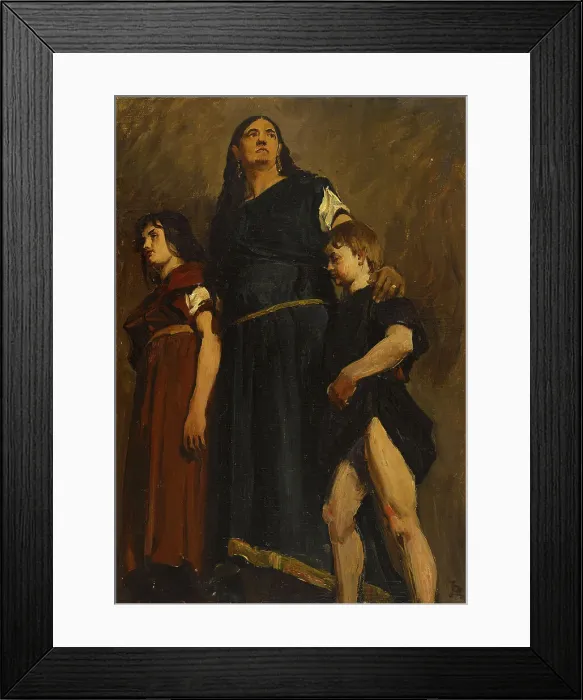 Framed Print : Esquisse de détail pour le Panthéon : Femme mérovingienne et deux enfants, c19–06–1874 and 1885. Creator: Jean-Paul Laurens Framed Print : Esquisse de détail pour le Panthéon : Femme mérovingienne et deux enfants, c19–06–1874 and 1885. Creator: Jean-Paul Laurens