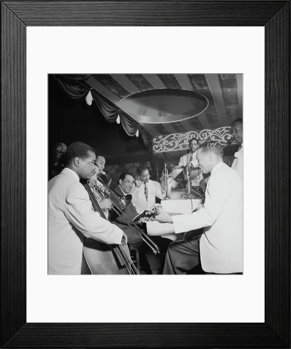 Framed Print : Portrait of Junior Raglin, Lawrence Brown, Johnny Hodges, Duke Ellington...Aquarium, N.Y. 1946. Creator: William Paul Gottlieb Framed Print : Portrait of Junior Raglin, Lawrence Brown, Johnny Hodges, Duke Ellington...Aquarium, N.Y. 1946. Creator: William Paul Gottlieb