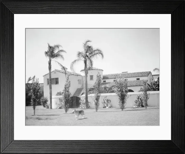 Framed Print : Unidentified building possibly associated with Metro-Goldwyn-Meyer Corp. between 1911 and 1942. Creator: Arnold Genthe Framed Print : Unidentified building possibly associated with Metro-Goldwyn-Meyer Corp. between 1911 and 1942. Creator: Arnold Genthe