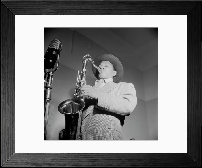 Framed Print : Portrait of Illinois Jacquet, New York, N.Y. ca. May 1947. Creator: William Paul Gottlieb Framed Print : Portrait of Illinois Jacquet, New York, N.Y. ca. May 1947. Creator: William Paul Gottlieb