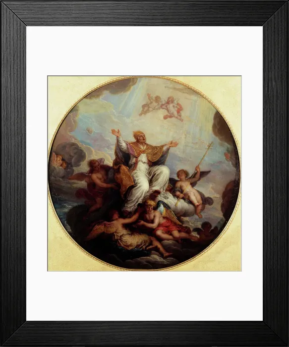 Framed Print : Saint Grégoire enlevé au ciel, esquisse pour la coupole de la chapelle Saint-Grégoire... c1690. Creator: Michel Ange Corneille Framed Print : Saint Grégoire enlevé au ciel, esquisse pour la coupole de la chapelle Saint-Grégoire... c1690. Creator: Michel Ange Corneille