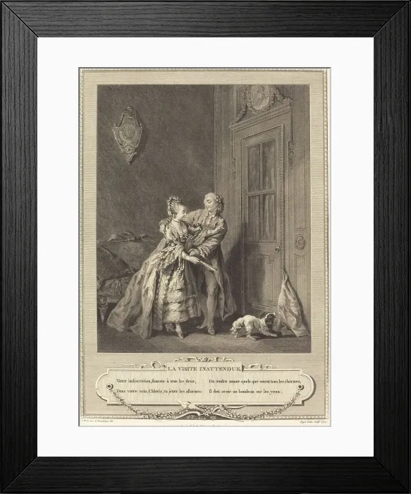 Framed Print : La visite inattendue, 1774. The Unexpected Visit. Creator: Nicolas-Joseph Voyez Framed Print : La visite inattendue, 1774. The Unexpected Visit. Creator: Nicolas-Joseph Voyez