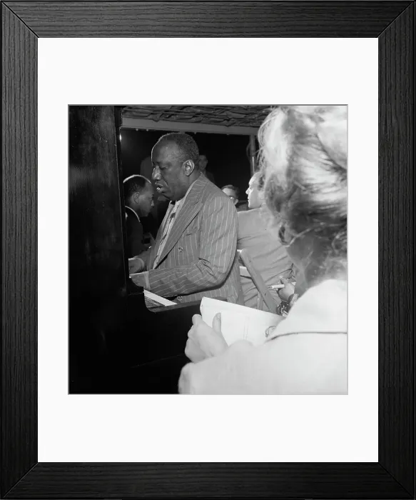 Framed Print : Portrait of James P. (James Price) Johnson, Riverboat on the Hudson, N.Y. ca. July 1947. Creator: William Paul Gottlieb Framed Print : Portrait of James P. (James Price) Johnson, Riverboat on the Hudson, N.Y. ca. July 1947. Creator: William Paul Gottlieb