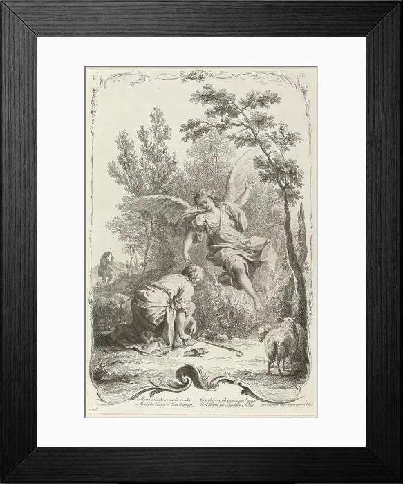 Framed Print : Moses and the Burning Bush, c. 1745. Creator: Joseph Wagner Framed Print : Moses and the Burning Bush, c. 1745. Creator: Joseph Wagner