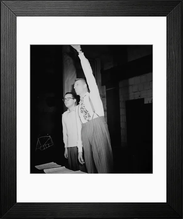 Framed Print : Portrait of Stan Kenton and Pete Rugolo, New York, N.Y.(?), ca. Jan. 1947. Creator: William Paul Gottlieb Framed Print : Portrait of Stan Kenton and Pete Rugolo, New York, N.Y.(?), ca. Jan. 1947. Creator: William Paul Gottlieb