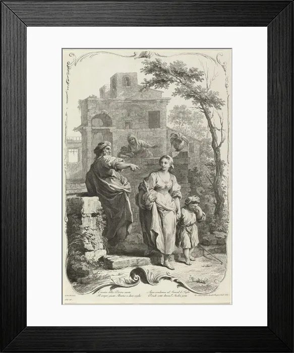 Framed Print : Abraham Dismissing Hagar, c. 1745. Creator: Joseph Wagner Framed Print : Abraham Dismissing Hagar, c. 1745. Creator: Joseph Wagner