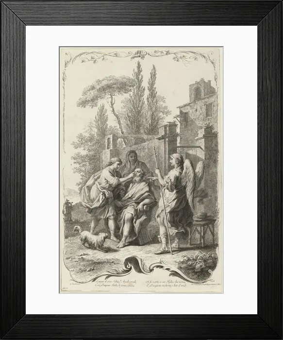 Framed Print : The Blind Tobias, c. 1745. Creator: Joseph Wagner Framed Print : The Blind Tobias, c. 1745. Creator: Joseph Wagner