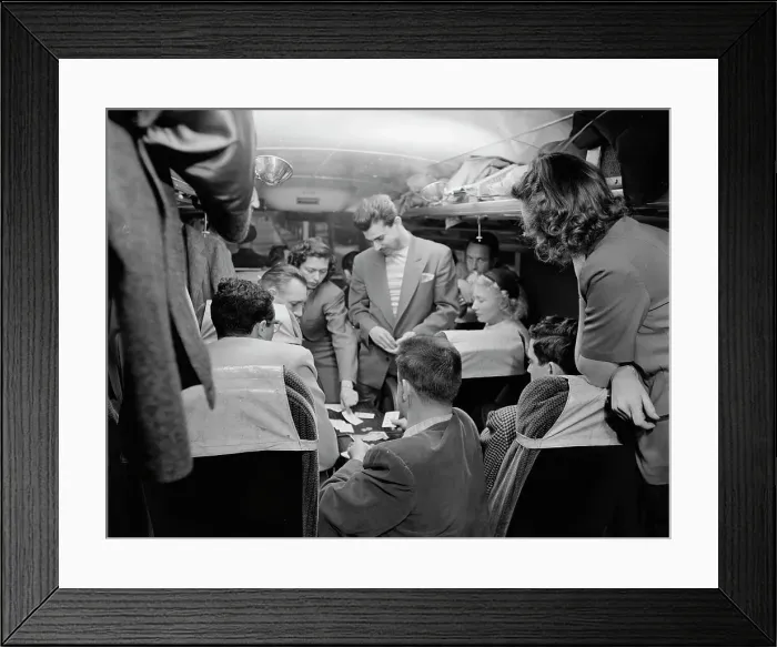 Framed Print : Portrait of Pete Rugolo and Bob Gioga, 1947 or 1948. Creator: William Paul Gottlieb