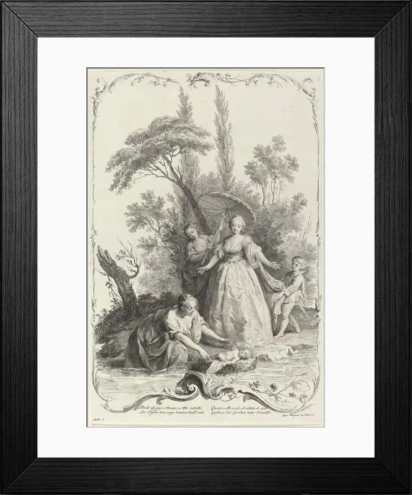 Framed Print : The Finding of Moses, c. 1745. Creator: Joseph Wagner Framed Print : The Finding of Moses, c. 1745. Creator: Joseph Wagner