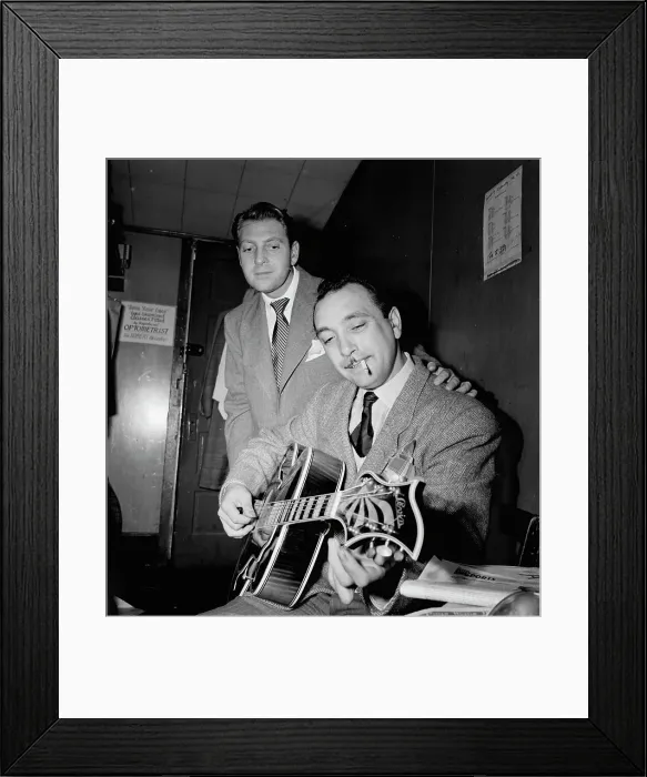 Framed Print : Portrait of Django Reinhardt and David Rose, Aquarium, New York, N.Y. ca. Nov. 1946. Creator: William Paul Gottlieb Framed Print : Portrait of Django Reinhardt and David Rose, Aquarium, New York, N.Y. ca. Nov. 1946. Creator: William Paul Gottlieb