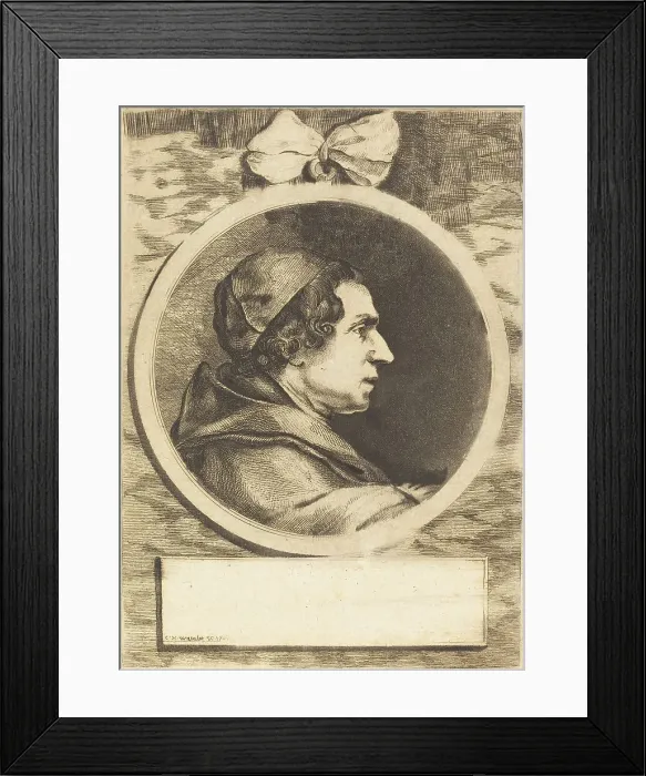 Framed Print : Portrait of an Abbot, 1767. Creator: Claude Henri Watelet Framed Print : Portrait of an Abbot, 1767. Creator: Claude Henri Watelet