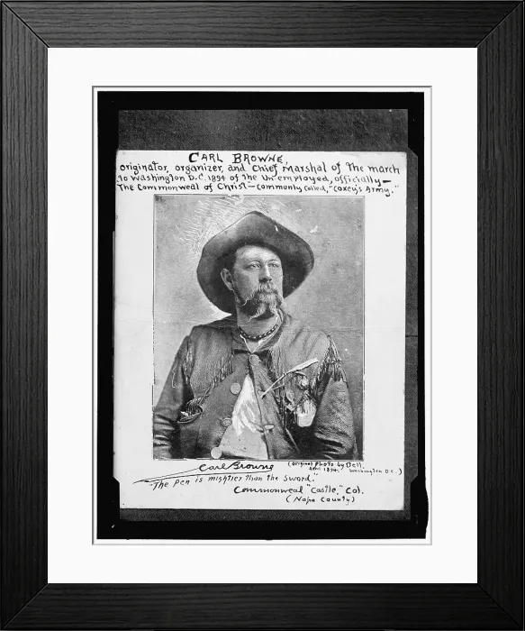 Framed Print : Carl Browne, Organizer of Coxey's Army, c1894, (between 1911 and 1920). Creator: Harris & Ewing. Carl Browne, Organizer of Coxey's Army, c1894, (between 1911 and 1920). Creator: Harris & Ewing Framed Print : Carl Browne, Organizer of Coxey's Army, c1894, (between 1911 and 1920). Creator: Harris & Ewing. Carl Browne, Organizer of Coxey's Army, c1894, (between 1911 and 1920). Creator: Harris & Ewing