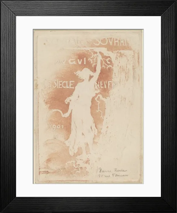 Framed Print : Souhaits Souhaits au Gui Le Siecle Neuf (Best Wishes for the New Century), 1901. Creator: Pierre Roche Framed Print : Souhaits Souhaits au Gui Le Siecle Neuf (Best Wishes for the New Century), 1901. Creator: Pierre Roche