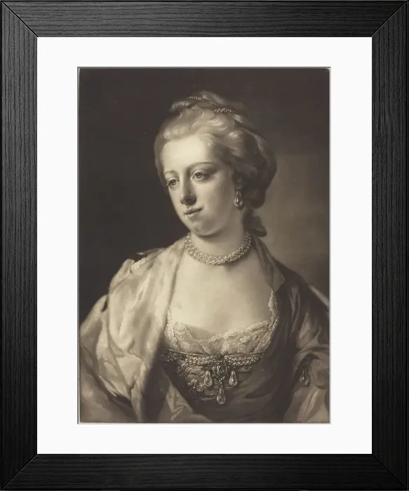 Framed Print : Princess Caroline Matilda, Queen of Denmark, c. 1771. Creator: James Watson Framed Print : Princess Caroline Matilda, Queen of Denmark, c. 1771. Creator: James Watson