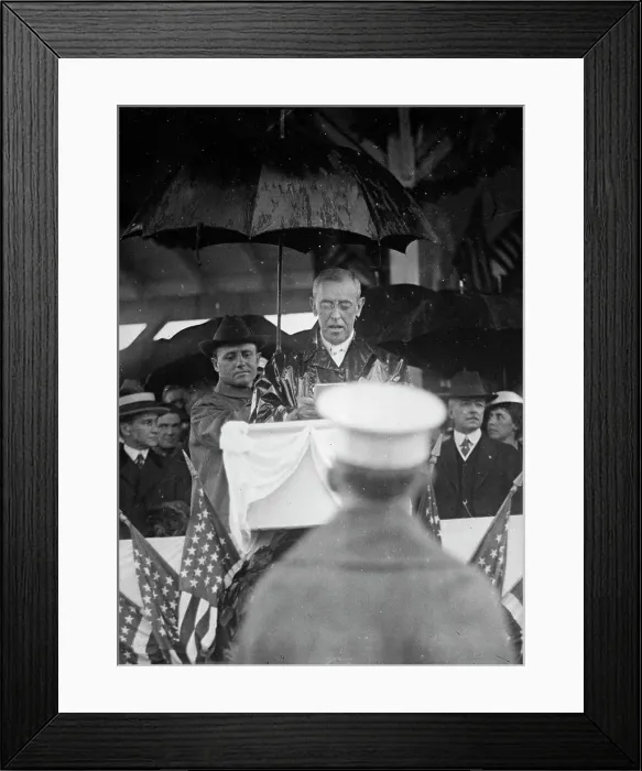 Framed Print : Flag Day - Wilson Making Address in Rain. Lansing 2nd from Right, 1917. Creator: Harris & Ewing. Flag Day - Wilson Making Address in Rain. Lansing 2nd from Right, 1917. Creator: Harris & Ewing Framed Print : Flag Day - Wilson Making Address in Rain. Lansing 2nd from Right, 1917. Creator: Harris & Ewing. Flag Day - Wilson Making Address in Rain. Lansing 2nd from Right, 1917. Creator: Harris & Ewing
