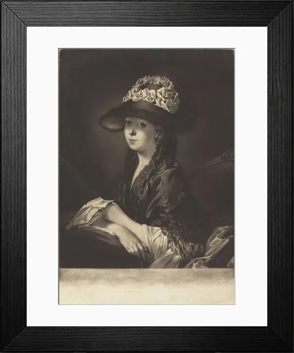 Framed Print : Lucinda, Miss Moore, 1772. Creator: James Watson Framed Print : Lucinda, Miss Moore, 1772. Creator: James Watson
