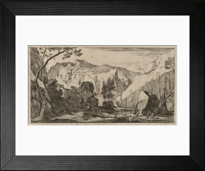 Framed Print : Rocky Landscape: pl.2. Creators: Roelant Roghman, Melchior Küsel Framed Print : Rocky Landscape: pl.2. Creators: Roelant Roghman, Melchior Küsel