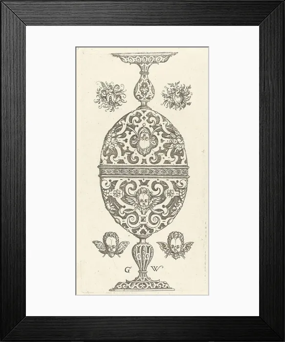 Framed Print : Two small goblets superimposed in reverse, published 1579. Creator: Georg Wechter I Framed Print : Two small goblets superimposed in reverse, published 1579. Creator: Georg Wechter I