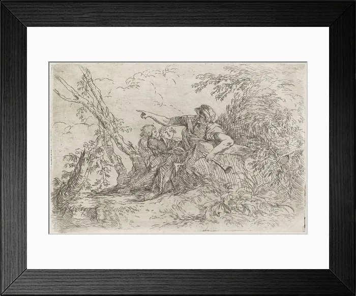 Framed Print : Shepherd in a Landscape, c. 1660 / 1661. Creator: Salvator Rosa Framed Print : Shepherd in a Landscape, c. 1660 / 1661. Creator: Salvator Rosa