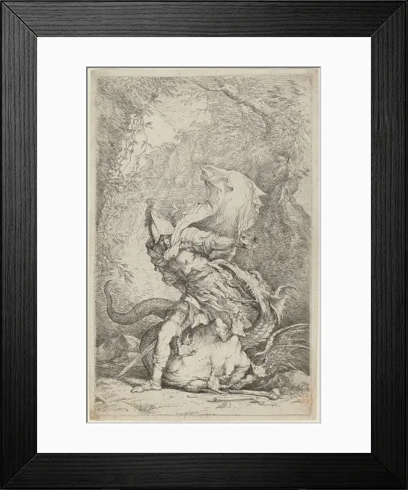 Framed Print : Jason and the Dragon, c. 1663 / 1664. Creator: Salvator Rosa Framed Print : Jason and the Dragon, c. 1663 / 1664. Creator: Salvator Rosa