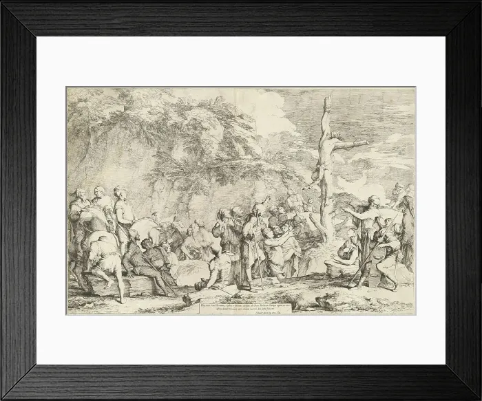 Framed Print : The Crucifixion of Polycrates, c. 1662. Creator: Salvator Rosa Framed Print : The Crucifixion of Polycrates, c. 1662. Creator: Salvator Rosa