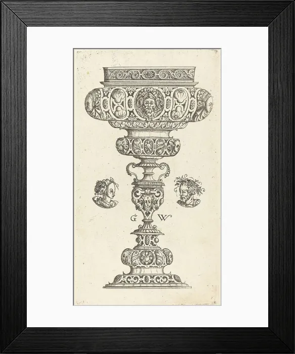 Framed Print : Chalice with Head of a Warrior, published 1579. Creator: Georg Wechter I Framed Print : Chalice with Head of a Warrior, published 1579. Creator: Georg Wechter I