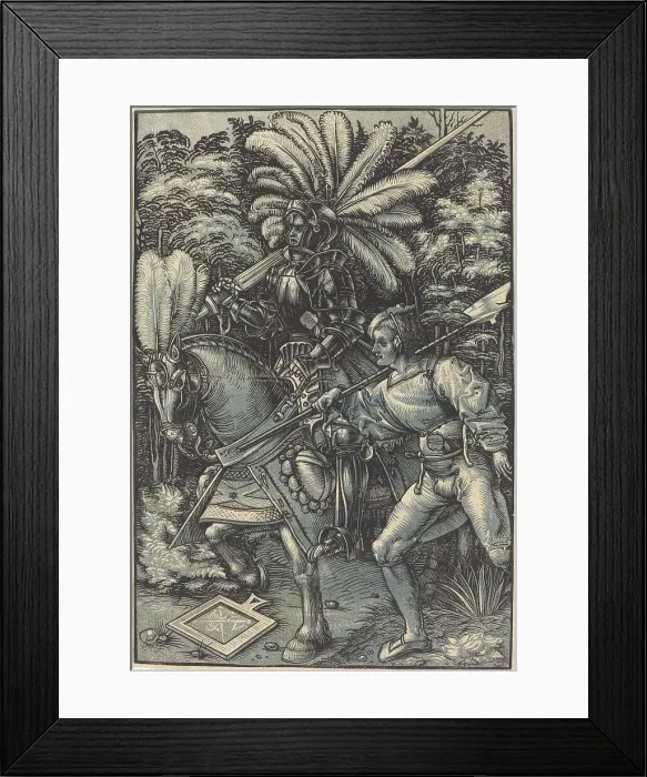 Framed Print : Knight and the Servant, c. 1518. Creator: Hans Wechtlin the Elder Framed Print : Knight and the Servant, c. 1518. Creator: Hans Wechtlin the Elder
