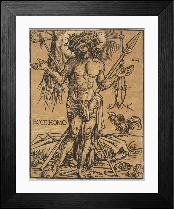 Framed Print : The Man of Sorrows Standing, 1522. Creator: Hans Weiditz Framed Print : The Man of Sorrows Standing, 1522. Creator: Hans Weiditz