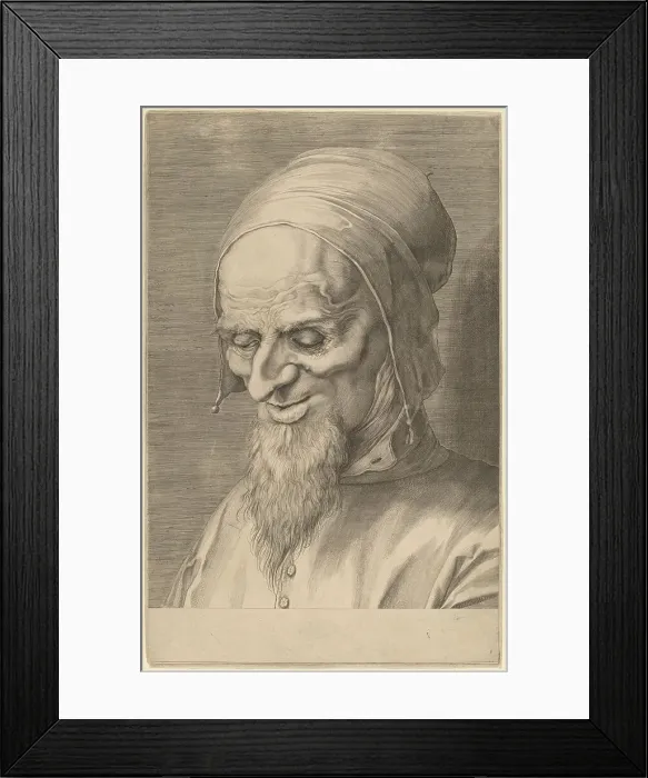Framed Print : Head of an Apostle with Beard and Cap, 1597. Creator: Aegidius Sadeler II Framed Print : Head of an Apostle with Beard and Cap, 1597. Creator: Aegidius Sadeler II