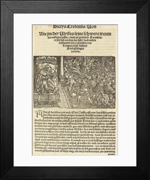 Framed Print : Page from Troianischen Kreig - Ausberg, 1536. Creator: Hans Weiditz Framed Print : Page from Troianischen Kreig - Ausberg, 1536. Creator: Hans Weiditz